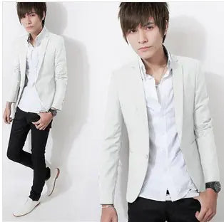 Elegant Slim Fit Korean Suit Jacket for Men