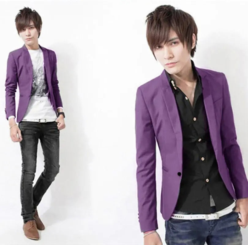 Elegant Slim Fit Korean Suit Jacket for Men