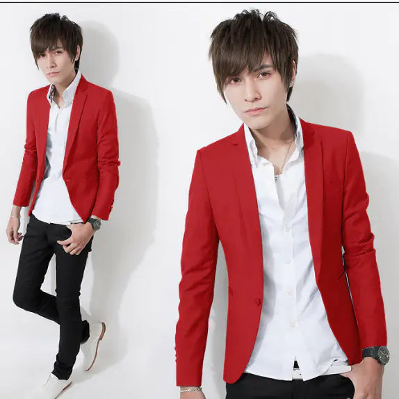 Elegant Slim Fit Korean Suit Jacket for Men