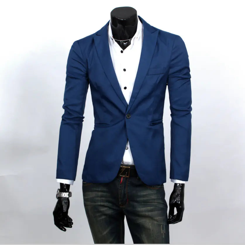 Elegant Slim Fit Korean Suit Jacket for Men