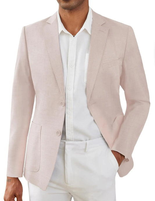 COOFANDY Mens Casual Linen Blazer Jacket Lightweight Sport Coats Two Button Suit Jackets